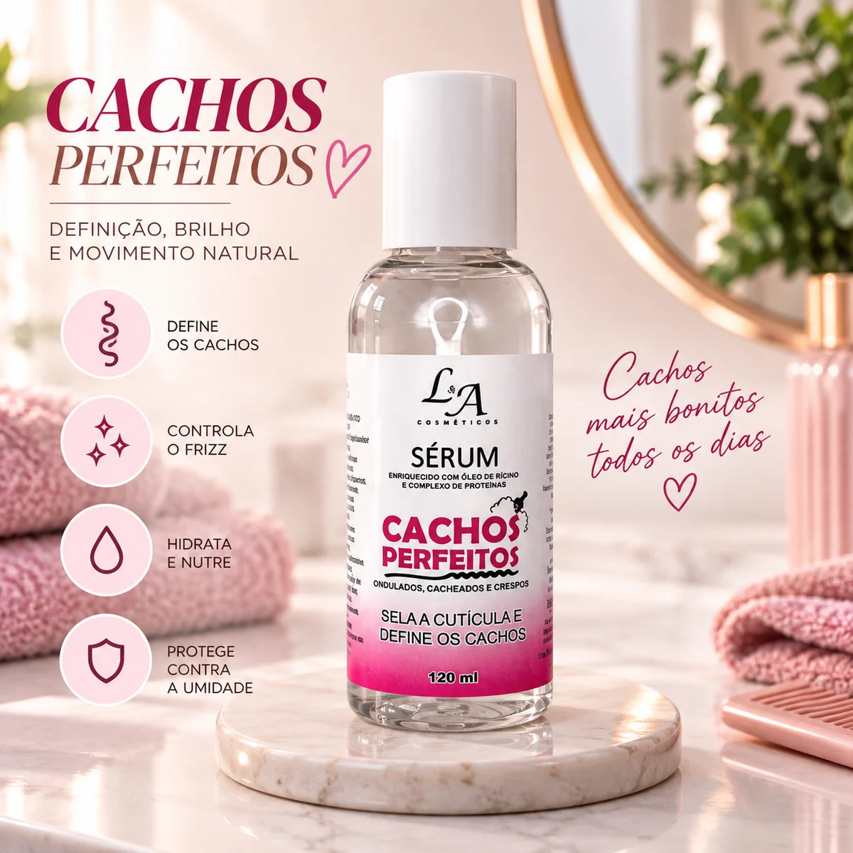Sérum Ativador de Cachos – Definição, Brilho e Controle do Frizz | 120ml