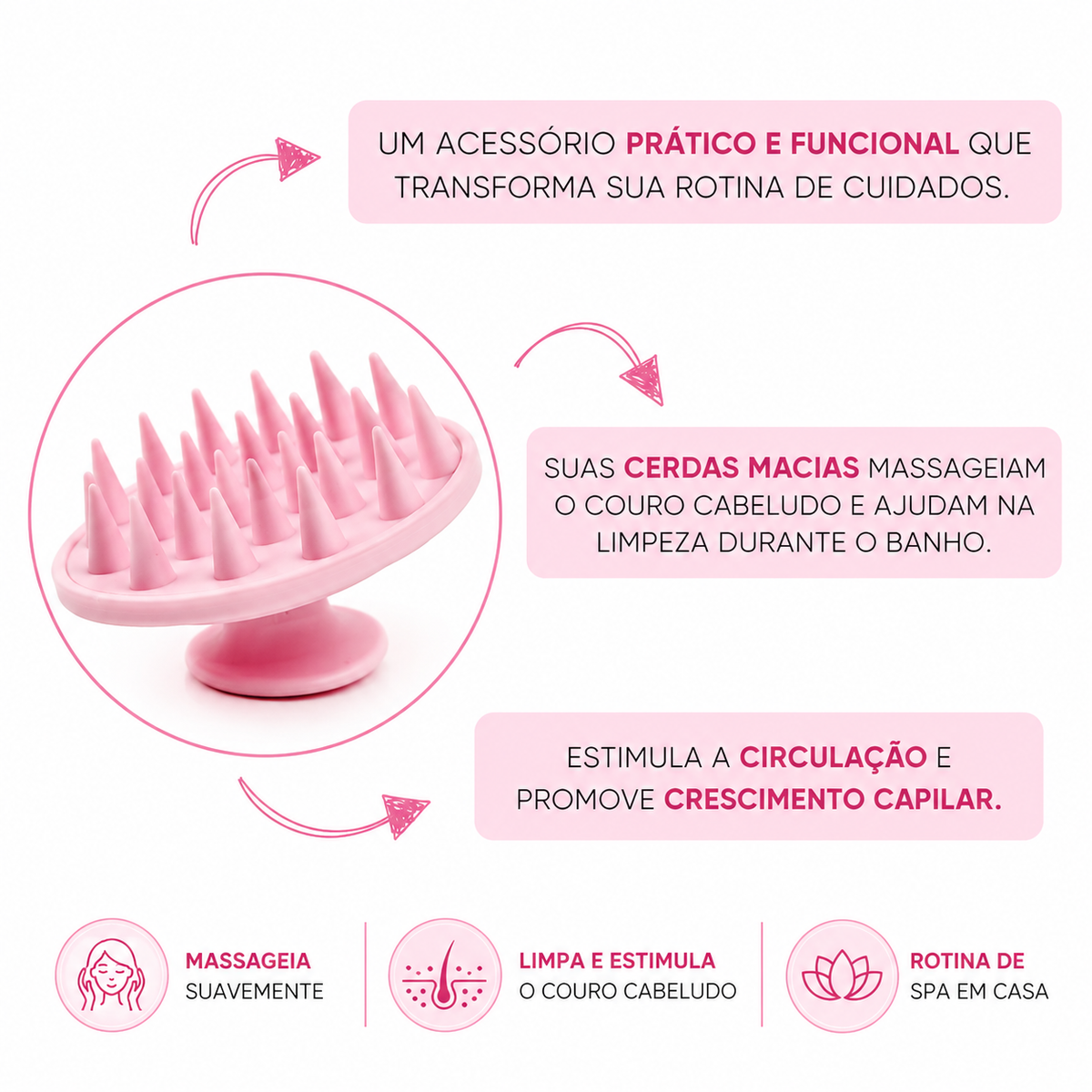 Massageador Capilar Mimo – Limpeza & Massagem