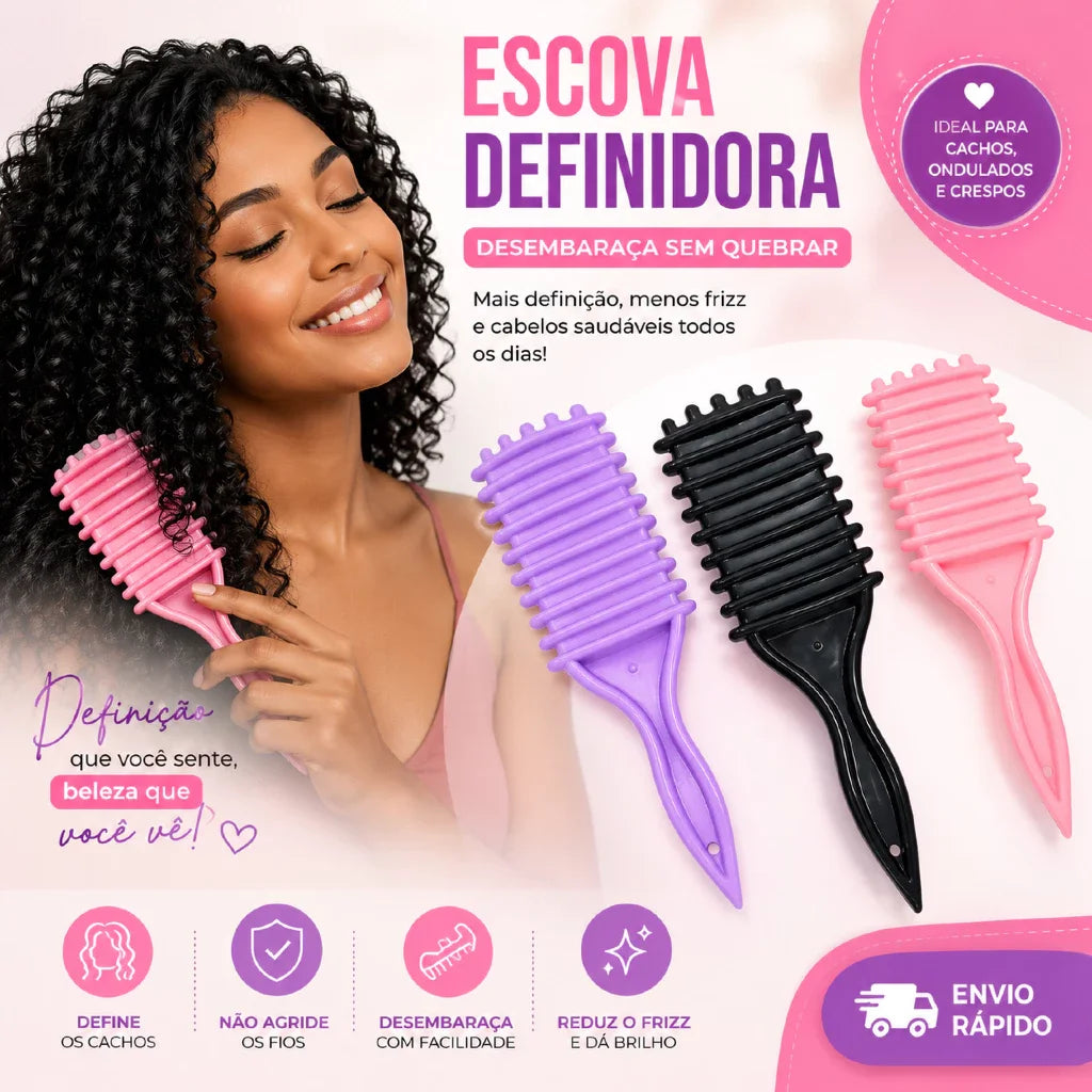 Escova para Cachos – Definição Perfeita & Fitagem Fácil - cor aleatória