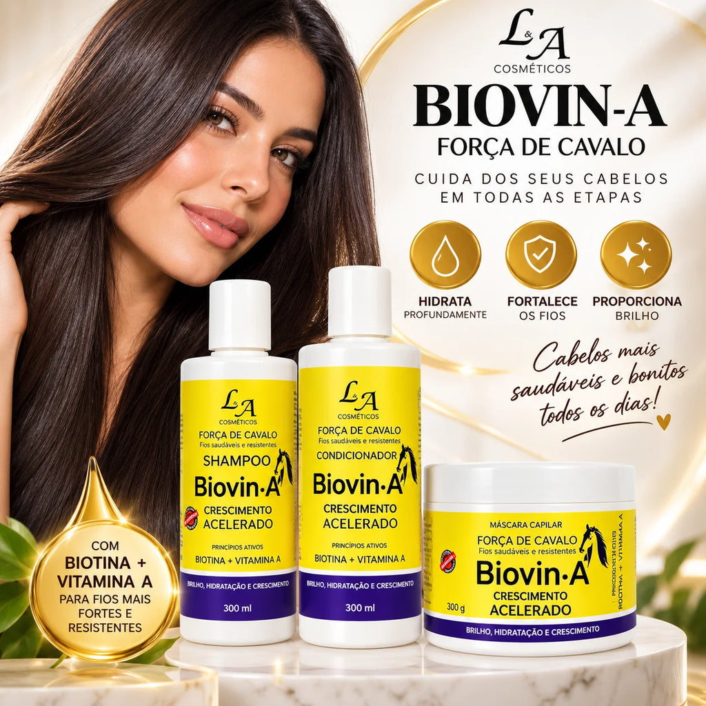 Kit Biovin-A Força de Cavalo – Shampoo + Condicionador + Máscara | 3x300
