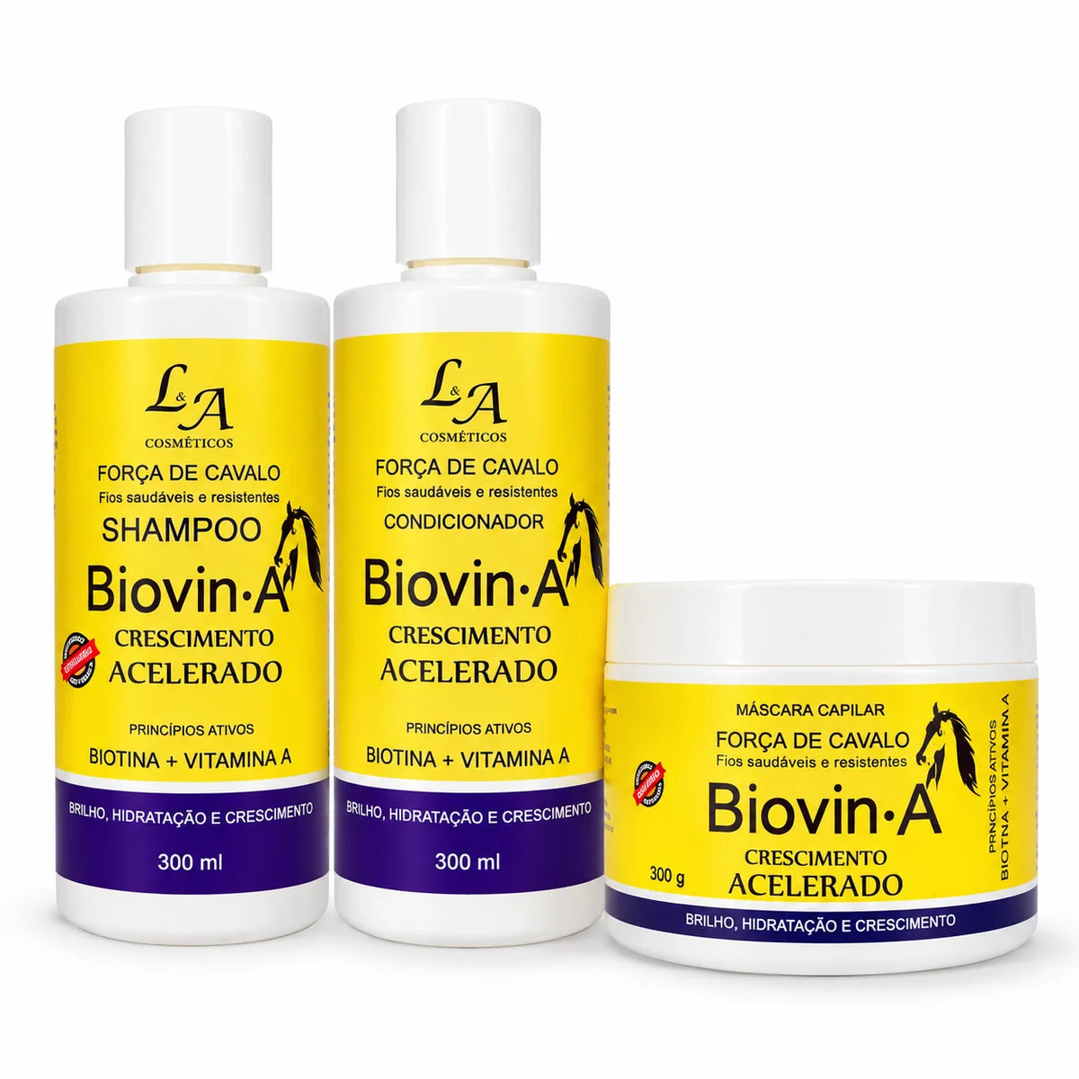 Kit Biovin-A Força de Cavalo – Shampoo + Condicionador + Máscara | 3x300