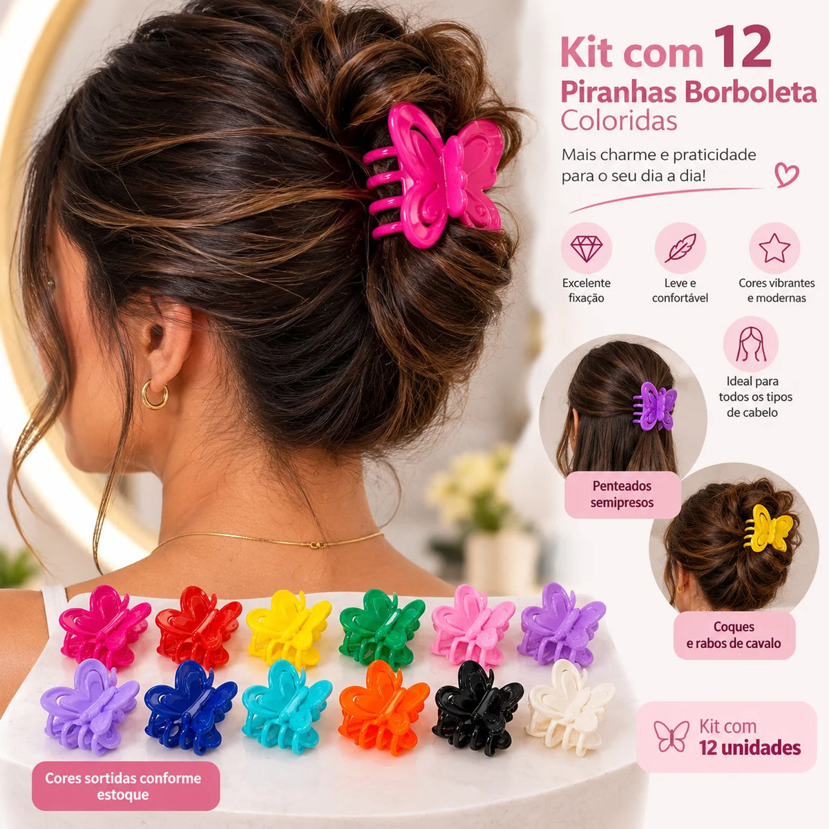 Kit 12 Piranhas Borboleta Coloridas