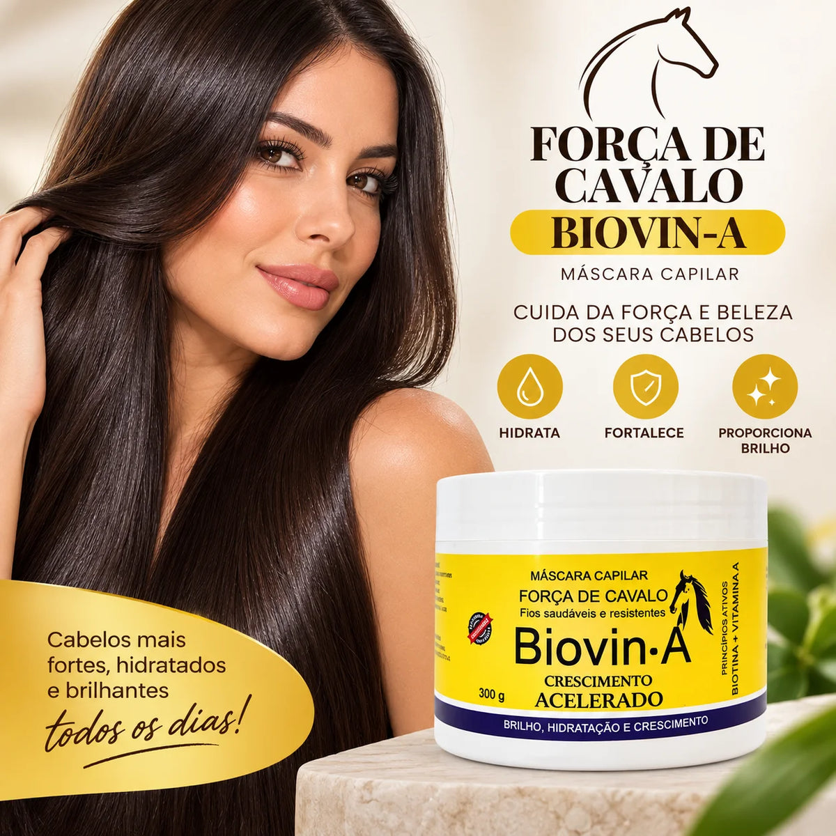 Kit Biovin-A Força de Cavalo – Shampoo + Condicionador + Máscara | 3x300