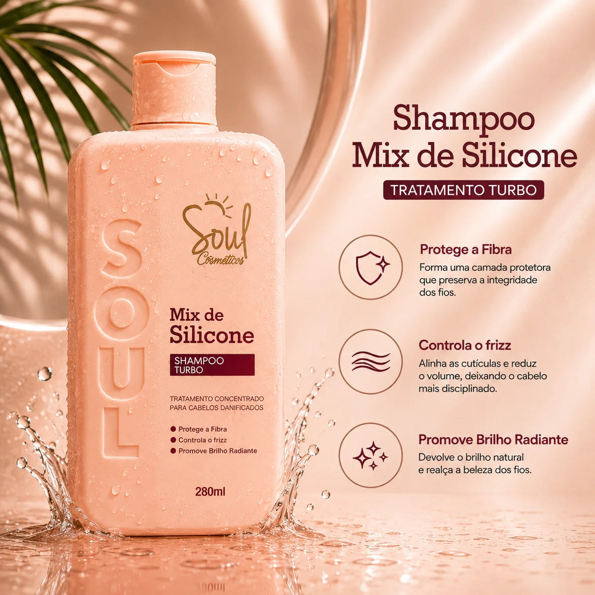 Kit Capilar Soul Cosméticos Mix de Silicone – Hidratação & Brilho | 3 Itens