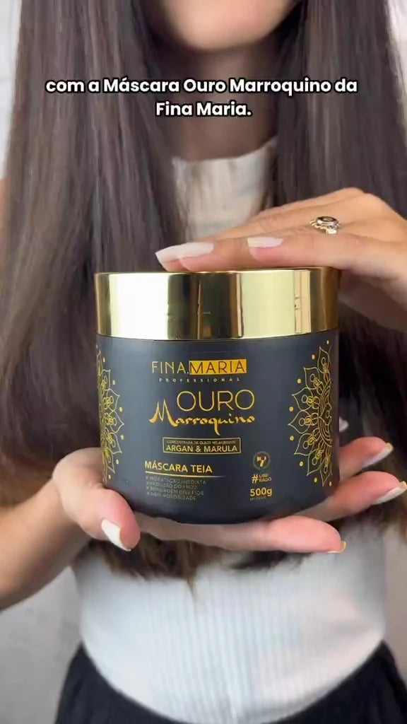 ULTRA HIDRATAÇÃO EFEITO TEIA COM ÓLEOS MARROQUINOS - OURO MARROQUINO - FINA MARIA PROFISSIONAL