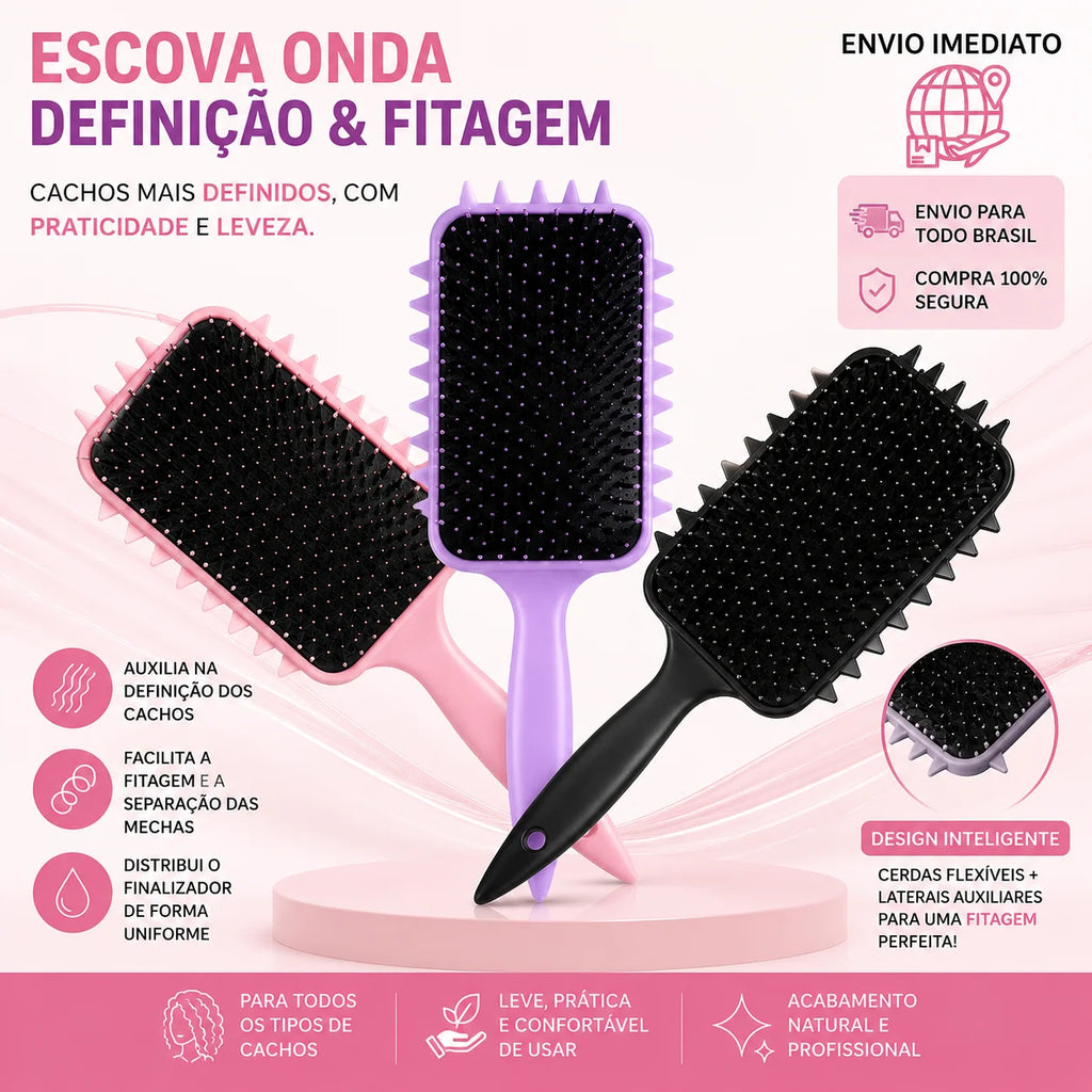 Escova para Cachos – Definição Perfeita & Fitagem Fácil - cor aleatória