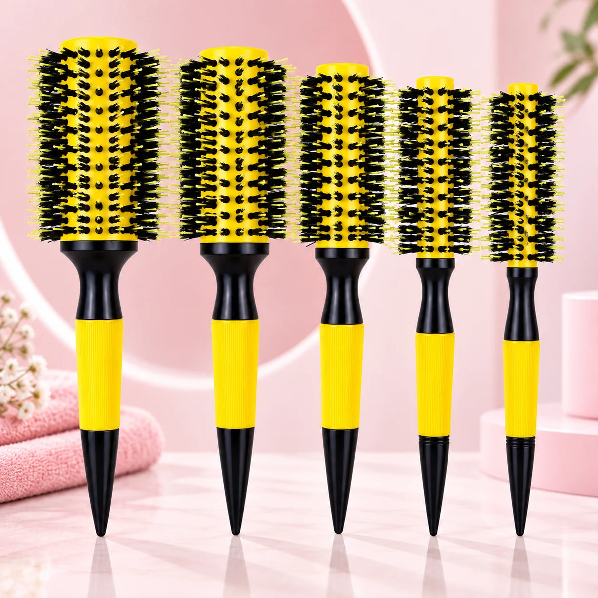 Kit 5 Escovas de Cabelo Profissionais – Modelagem e Finalização