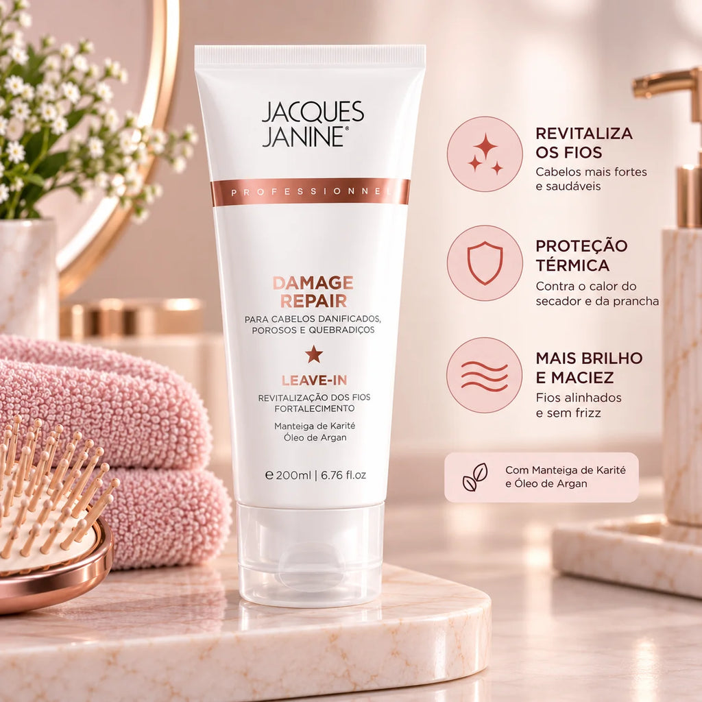 Leave-in Damage Repair Jacques Janine Revitalização e Proteção Térmica – 200ml