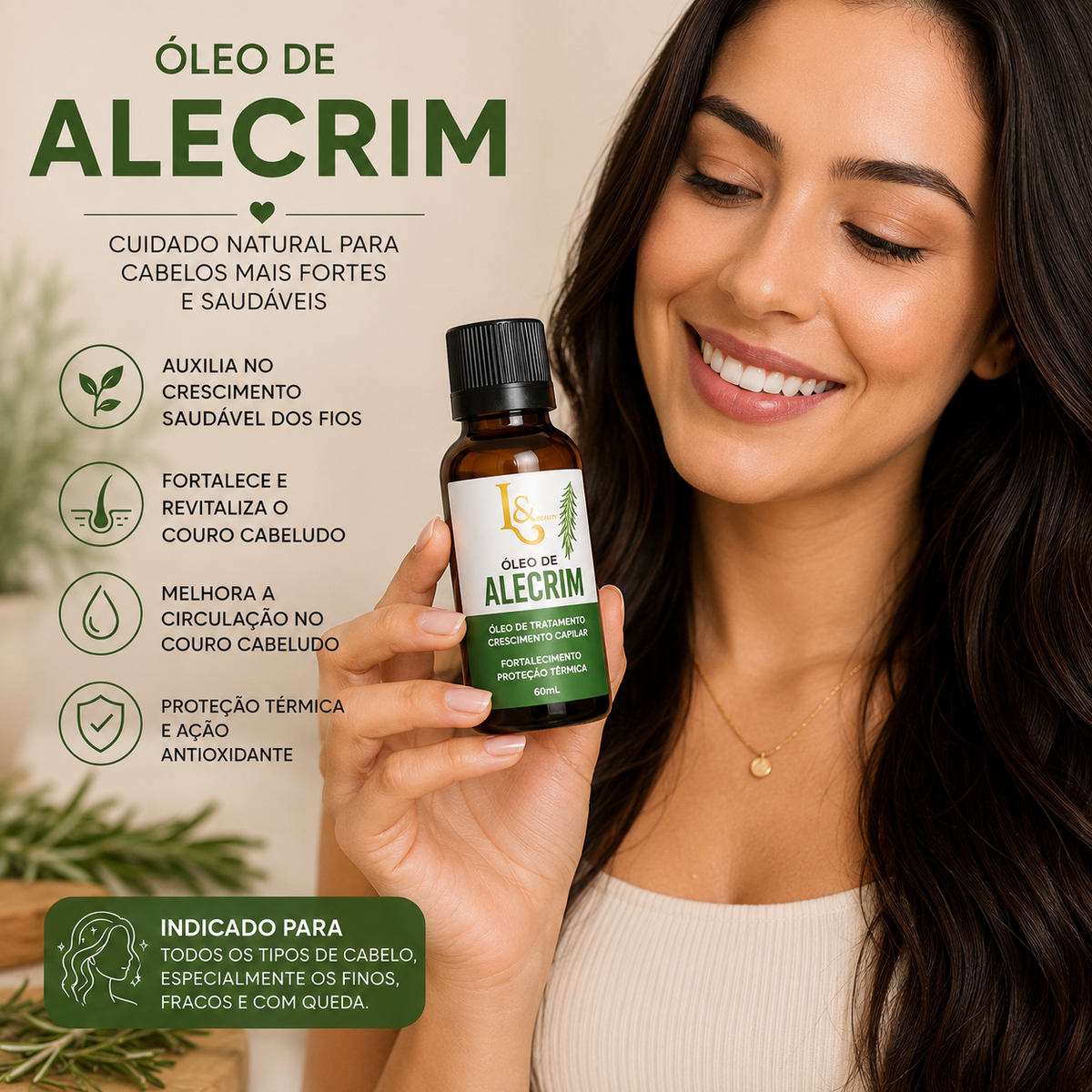 Kit Terapia Capilar – Alecrim, Rícino & Coco | 3x 60ml