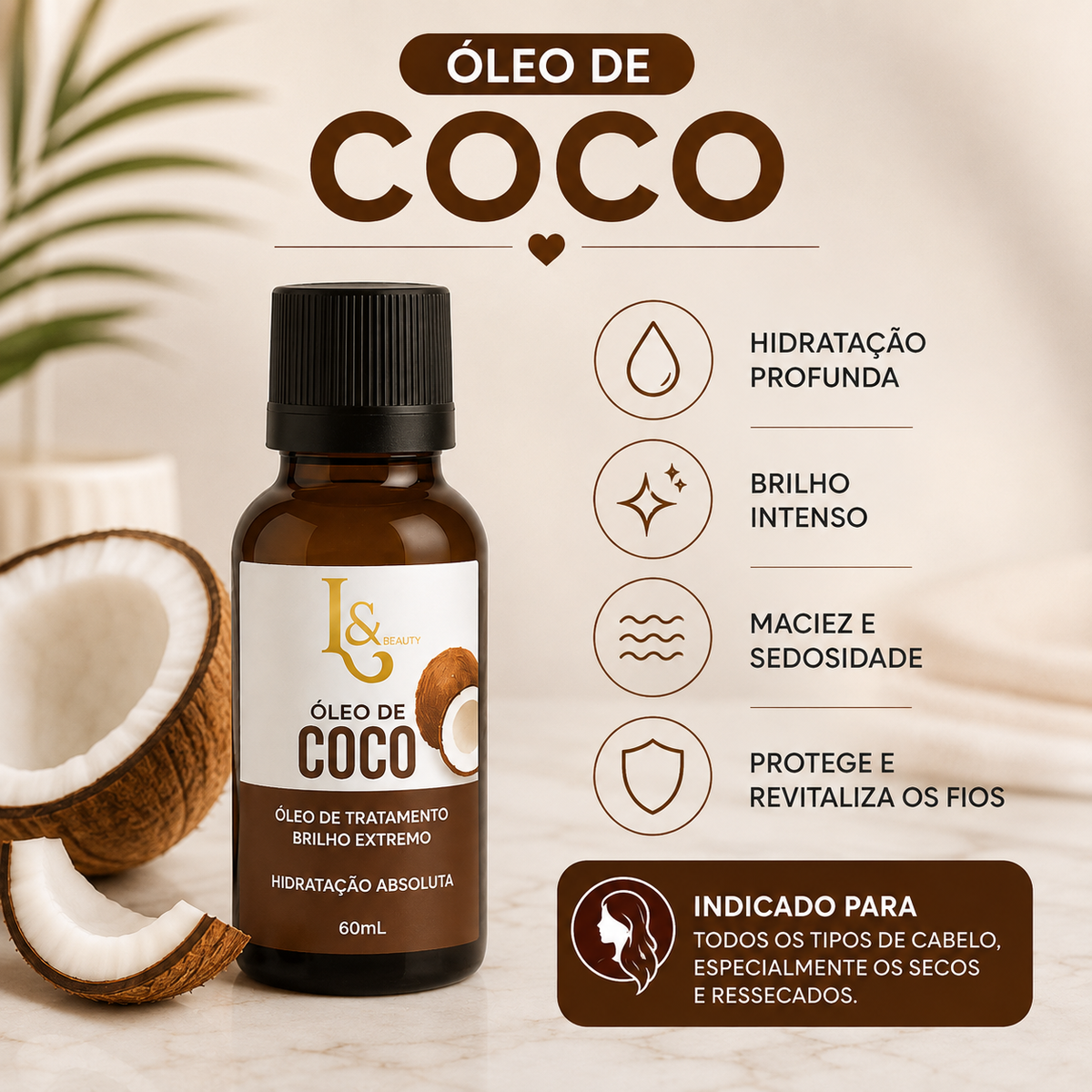 Kit Terapia Capilar – Alecrim, Rícino & Coco | 3x 60ml