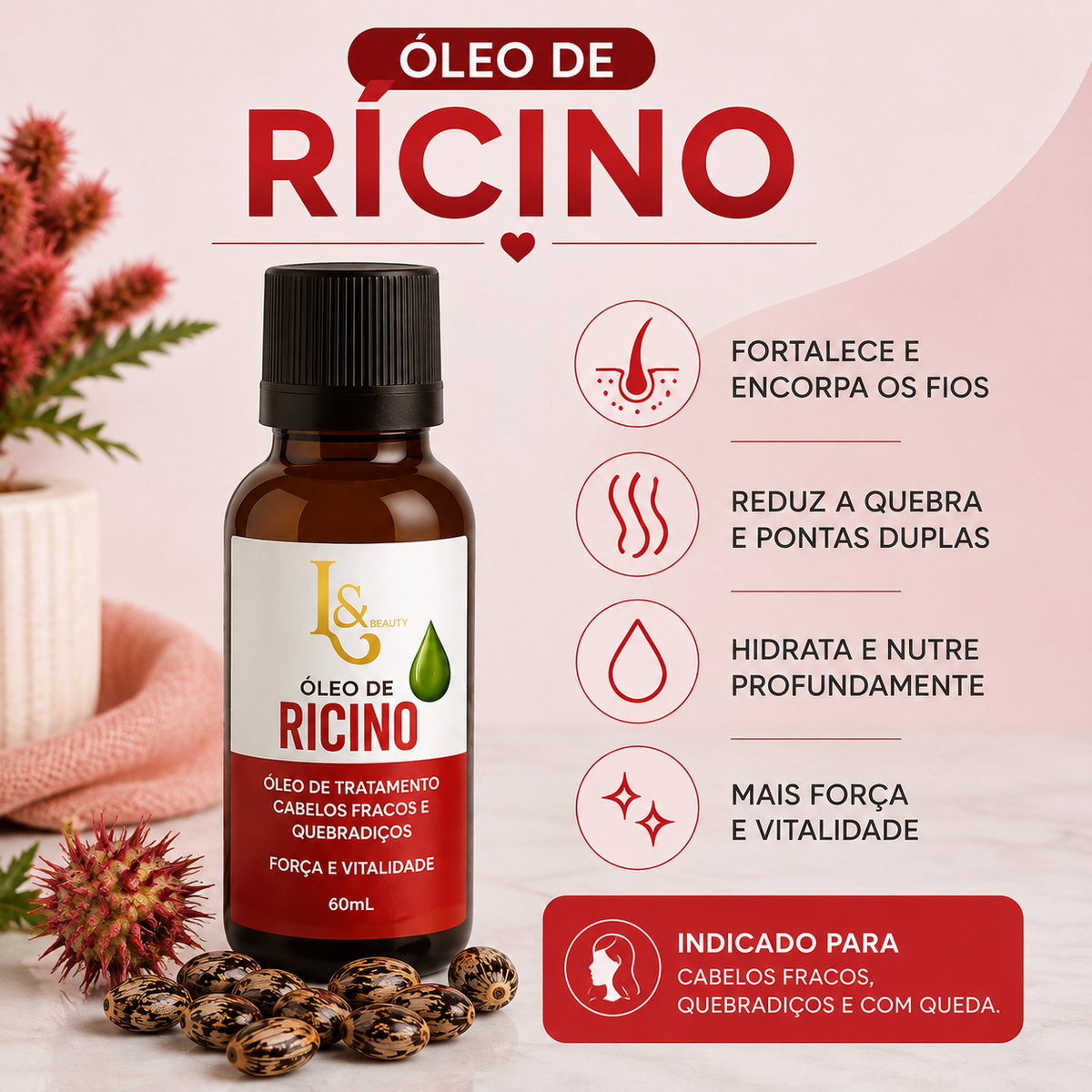 Kit Terapia Capilar – Alecrim, Rícino & Coco | 3x 60ml