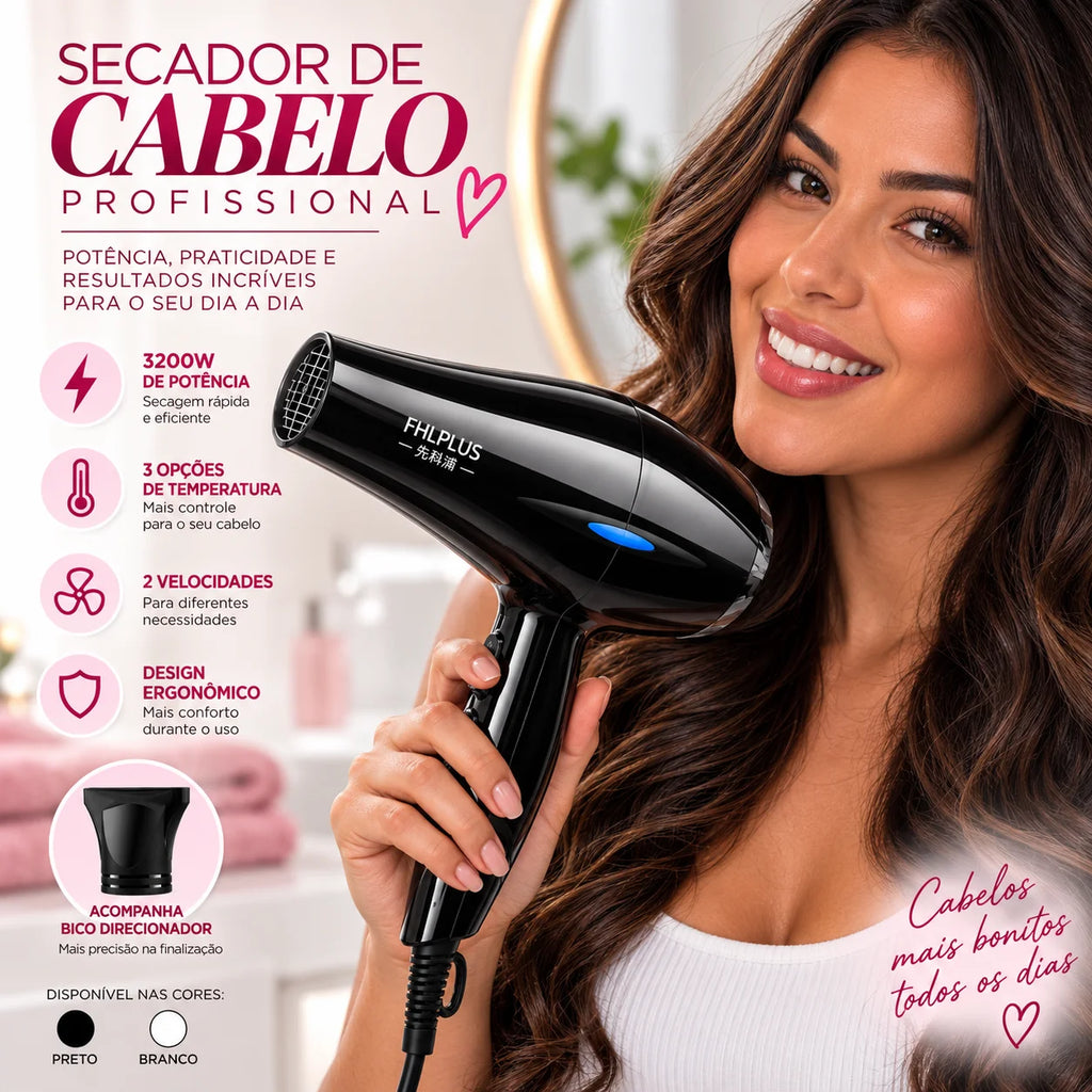 Secador de Cabelo 110v Profissional 3200w - Voltagem 110v--6881