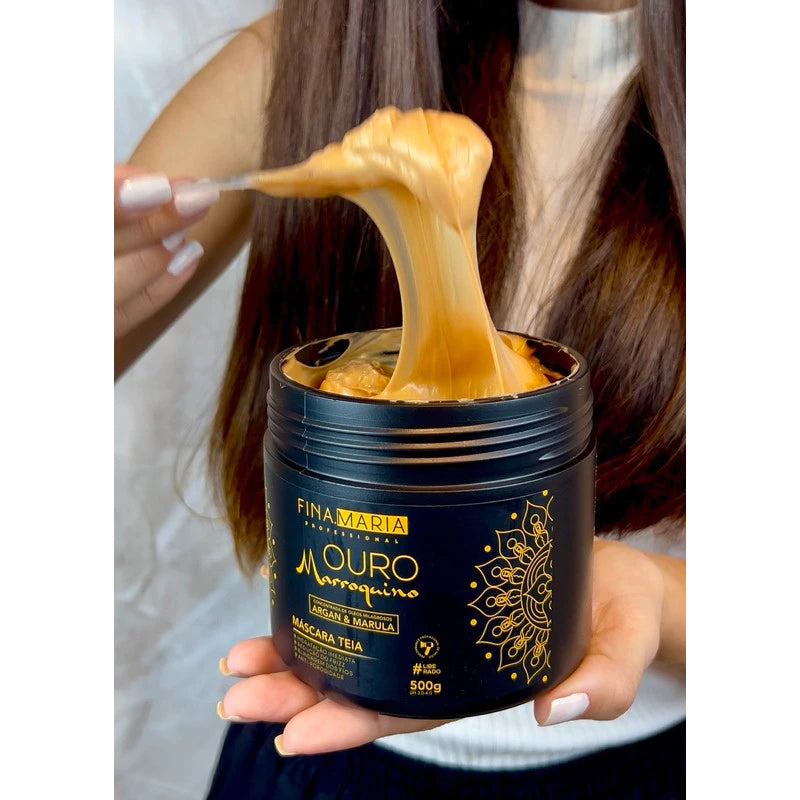 ULTRA HIDRATAÇÃO EFEITO TEIA COM ÓLEOS MARROQUINOS - OURO MARROQUINO - FINA MARIA PROFISSIONAL